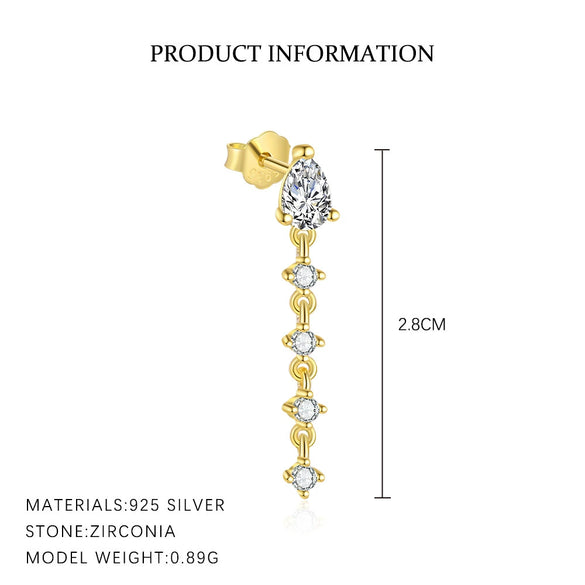 Wholesale Women's S925 Sterling Silver Geometric Square Earrings With Zirconia