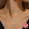Wholesale Women's S925 Sterling Silver Geometric Square Horse Eye Diamondencrusted Electroplated Allmatch Clavicle Necklace With O Chain