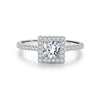 Wholesale Women's S925 Sterling Silver Geometric Square Inlaid Zircon Ring