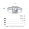 Wholesale Women's S925 Sterling Silver Geometric Square Inlaid Zircon Ring