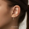 Wholesale Women's S925 Sterling Silver Geometric Square Inlaid Zirconia Earrings