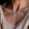 Wholesale Women's S925 Sterling Silver Geometric Square Necklace With O Word Chain And Electroplating