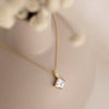 Wholesale Women's S925 Sterling Silver Geometric Square Necklace With O Word Chain And Electroplating