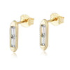 Wholesale Women's S925 Sterling Silver Geometric Square Zircon Earrings Light Luxury Jewelry