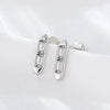 Wholesale Women's S925 Sterling Silver Geometric Square Zircon Earrings Light Luxury Jewelry