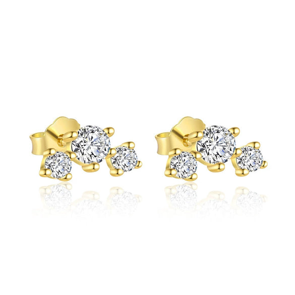 Wholesale Women's S925 Sterling Silver Geometric Square Zircon Earrings