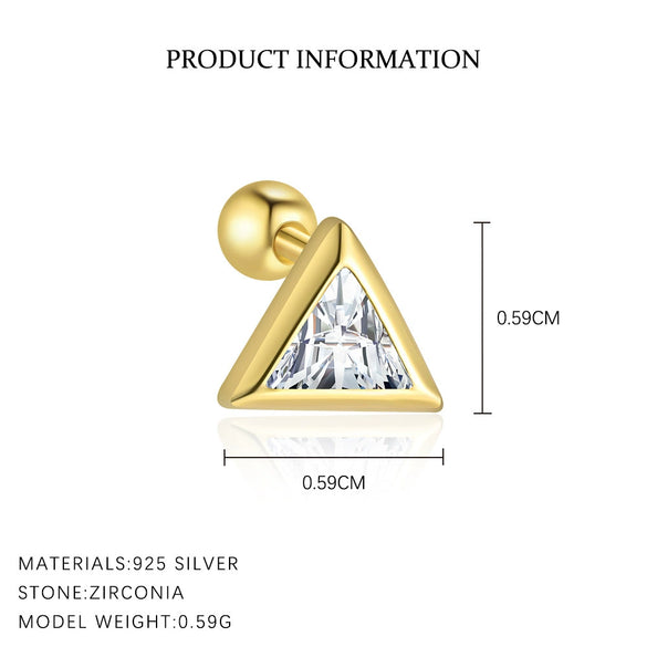 Wholesale Women's S925 Sterling Silver Geometric Square Zircon Earrings