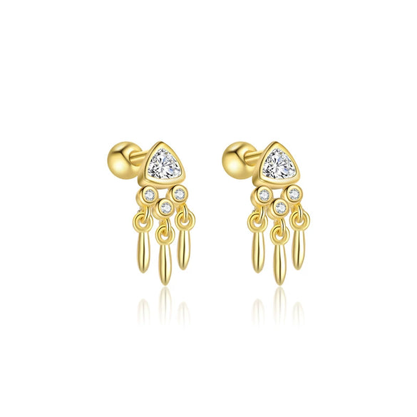 Wholesale Women's S925 Sterling Silver Geometric Square Zircon Earrings