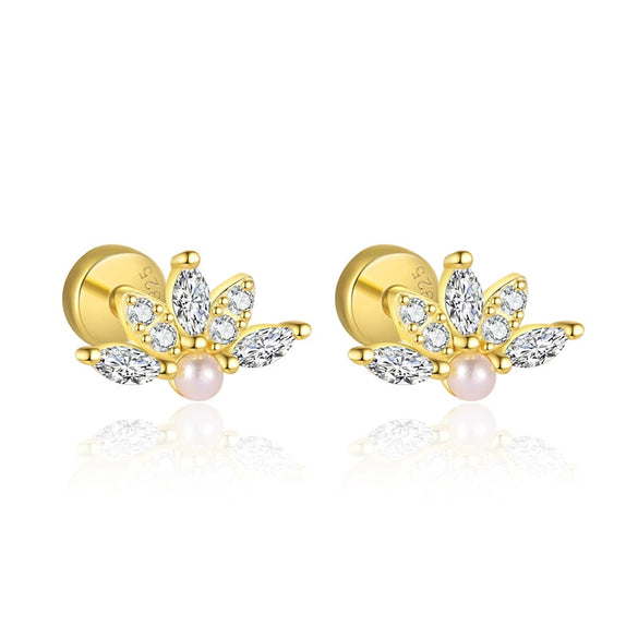 Wholesale Women's S925 Sterling Silver Geometric Square Zircon Earrings