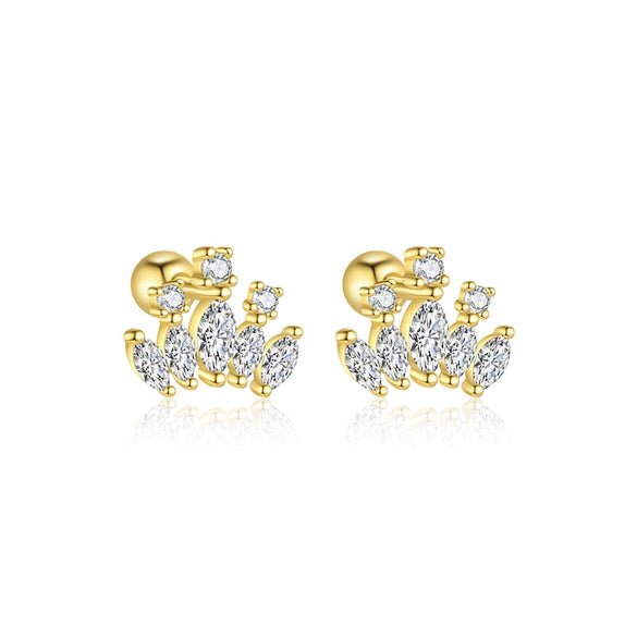 Wholesale Women's S925 Sterling Silver Geometric Square Zircon Earrings