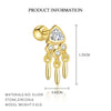 Wholesale Women's S925 Sterling Silver Geometric Square Zircon Earrings