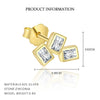 Wholesale Women's S925 Sterling Silver Geometric Square Zircon Earrings