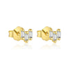 Wholesale Women's S925 Sterling Silver Geometric Square Zircon Earrings