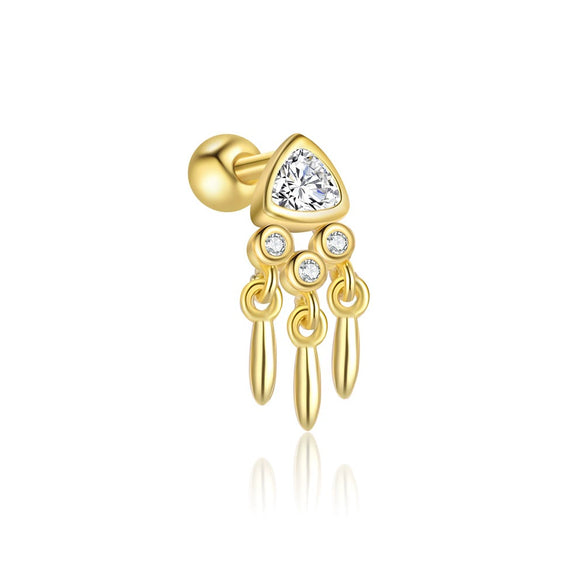 Wholesale Women's S925 Sterling Silver Geometric Square Zircon Earrings