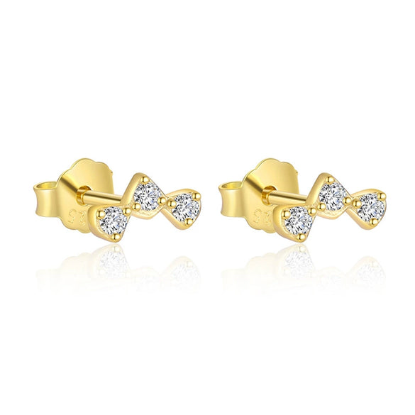 Wholesale Women's S925 Sterling Silver Geometric Square Zircon Earrings