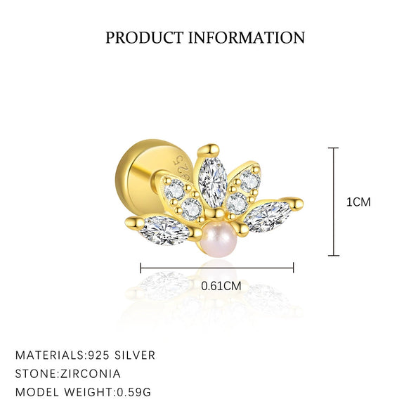 Wholesale Women's S925 Sterling Silver Geometric Square Zircon Earrings