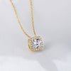 Wholesale Women's S925 Sterling Silver Geometric Square Zircon Necklace With Cross Chain