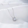 Wholesale Women's S925 Sterling Silver Geometric Square Zircon Necklace With Cross Chain