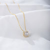 Wholesale Women's S925 Sterling Silver Geometric Square Zircon Necklace With Cross Chain