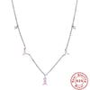 Wholesale Women's S925 Sterling Silver Geometric Stacked Clavicle Necklace With Electroplating And Ice Crystal Diamond Stacked Design