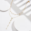 Wholesale Women's S925 Sterling Silver Geometric Stacked Tie Clavicle Chain Necklace Electroplated Jewelry