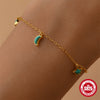 Wholesale Women's S925 Sterling Silver Geometric Starshaped Moon Mix Bracelet With Turquoise Electroplated Chain Finger Jewelry