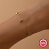 Wholesale Women's S925 Sterling Silver Geometric Starshaped Moon Mix Bracelet With Turquoise Electroplated Chain Finger Jewelry