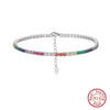 Wholesale Women's S925 Sterling Silver Geometric Style Electroplated Adjustable Tennis Bracelet
