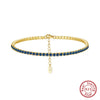 Wholesale Women's S925 Sterling Silver Geometric Style Electroplated Adjustable Tennis Bracelet