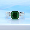 Wholesale Women's S925 Sterling Silver Geometric Style Emerald Cut Zircon Ring With High Carbon Diamond