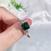 Wholesale Women's S925 Sterling Silver Geometric Style Emerald Cut Zircon Ring With High Carbon Diamond
