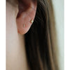 Wholesale Women's S925 Sterling Silver Geometric Style Goldplated Zirconia Earrings