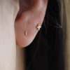 Wholesale Women's S925 Sterling Silver Geometric Style Goldplated Zirconia Earrings
