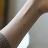 Wholesale Women's S925 Sterling Silver Geometric Style Single Diamond Bracelet 14K Plated Gold