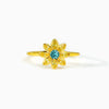 Wholesale Women's S925 Sterling Silver Geometric Sun Drop Flower Ring With Electroplating