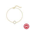 Wholesale Women's S925 Sterling Silver Geometric Sun Moon Necklace With Electroplating