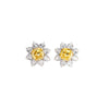 Wholesale Women's S925 Sterling Silver Geometric Sunflower Earrings With High Carbon Diamond And Electroplating
