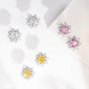 Wholesale Women's S925 Sterling Silver Geometric Sunflower Earrings With High Carbon Diamond And Electroplating
