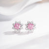 Wholesale Women's S925 Sterling Silver Geometric Sunflower Earrings With High Carbon Diamond And Electroplating