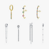 Wholesale Women's S925 Sterling Silver Geometric Tassel Earrings With Microinlay