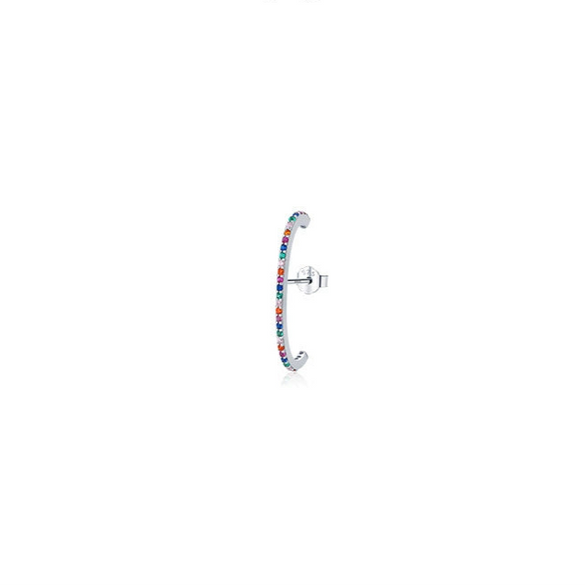 Wholesale Women's S925 Sterling Silver Geometric Tassel Earrings With Microinlay