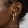 Wholesale Women's S925 Sterling Silver Geometric Tassel Pendant Zircon Earrings