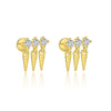 Wholesale Women's S925 Sterling Silver Geometric Tassel Pendant Zircon Earrings