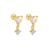 Wholesale Women's S925 Sterling Silver Geometric Tassel Pendant Zircon Earrings