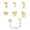Wholesale Women's S925 Sterling Silver Geometric Tassel Pendant Zircon Earrings