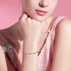 Wholesale Women's S925 Sterling Silver Geometric Tennis Chain Bracelet With Blue Zirconium Electroplated