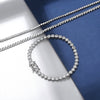 Wholesale Women's S925 Sterling Silver Geometric Tennis Chain Bracelet With Electroplating