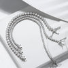 Wholesale Women's S925 Sterling Silver Geometric Tennis Chain Bracelet With Electroplating