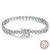 Wholesale Women's S925 Sterling Silver Geometric Tennis Chain Bracelet With Electroplating