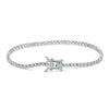Wholesale Women's S925 Sterling Silver Geometric Tennis Chain Bracelet With Electroplating